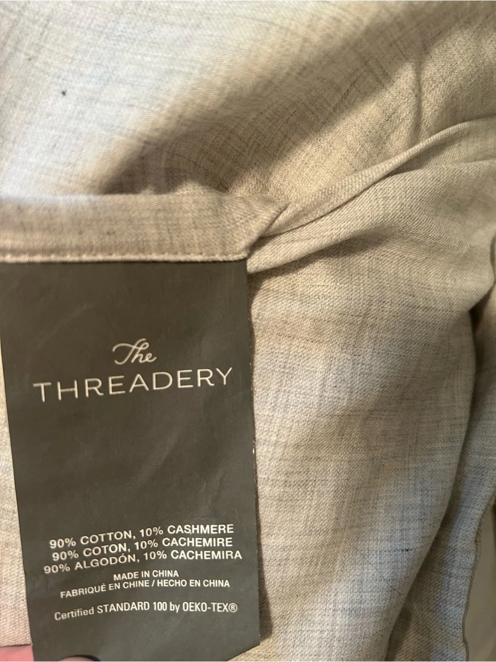Everhome Emory Hotel Border Duvet Bedding Set | full/queen | grey and white